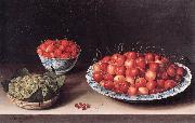 MOILLON, Louise Still-Life with Cherries, Strawberries and Gooseberries ag Sweden oil painting reproduction